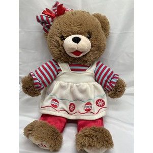 Dan Dee Snowflake Teddy Bear Plush 2016 Brown Cream Dress Ornaments Sits…